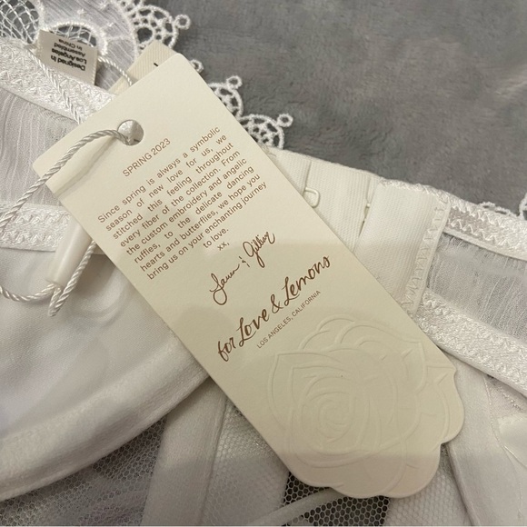 New! For love and lemons farmhouse dress white lace nwt 10907 - Picture 11 of 13